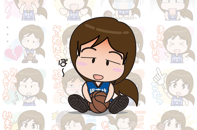 LINEクリエイターズスタンプ「バスケっ娘（こ）２」
