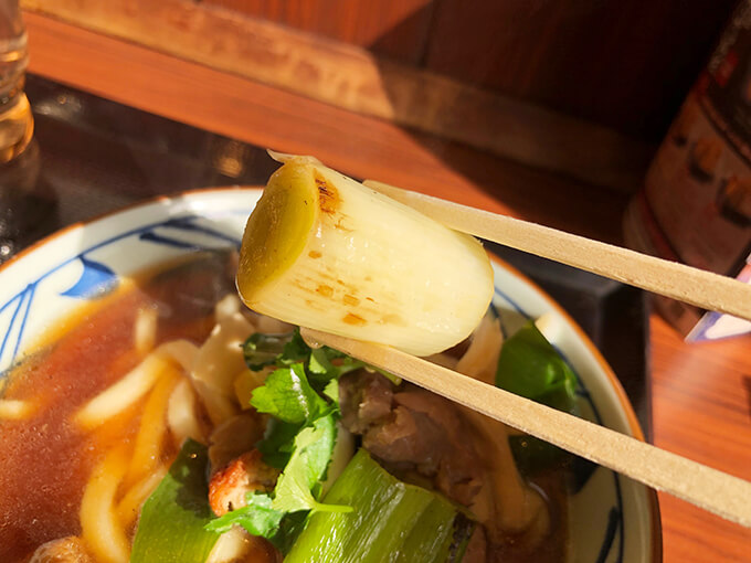 丸亀製麺 新 鴨ねぎうどん ねぎ